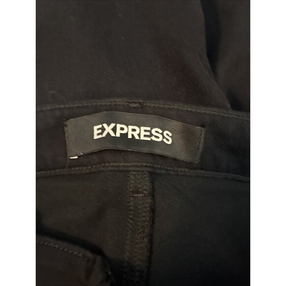Express Womens 6 Black Super High Rise Ankle Legging Jeans Lace Up Hem Stretch - Picture 5 of 7
